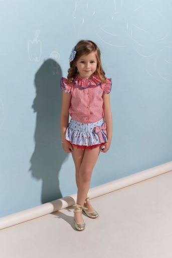 Conjunto niña Oxana (jersey, camisa y falda-bombacho) de Eva Castro
